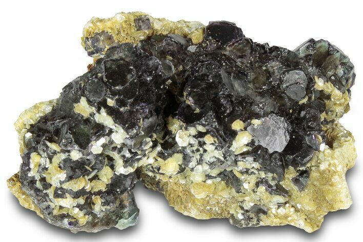 Purple Edged Fluorite Crystals on Muscovite - Namibia #322758